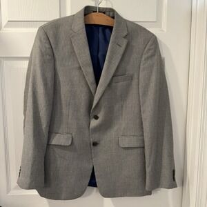 Tommy Hilfiger Mens 40R  Blazer Grey Black Micro Check Houndstooth Sport Coat